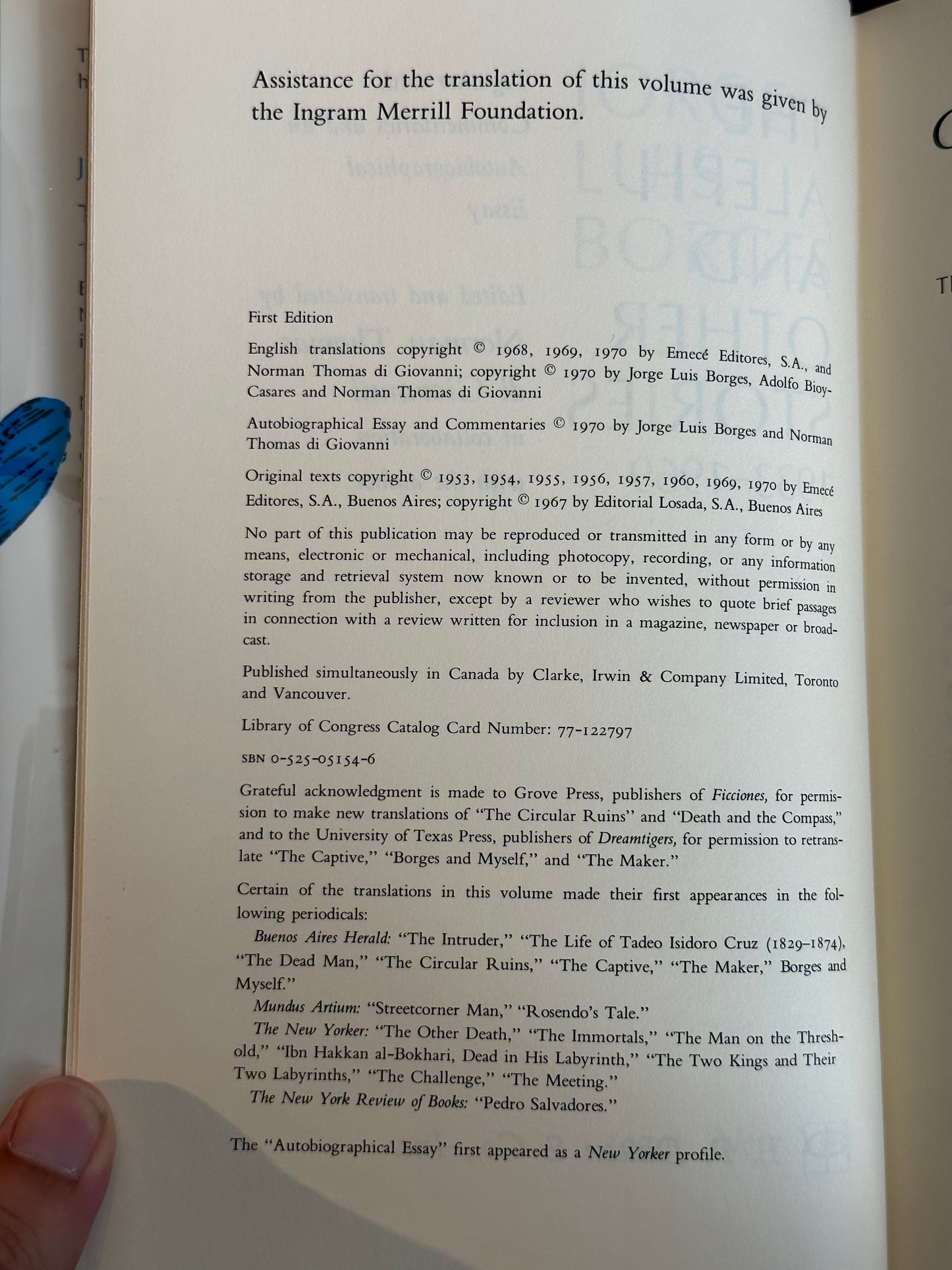 The Aleph and Other Stories by Jorge Luis Borges (First Edition)