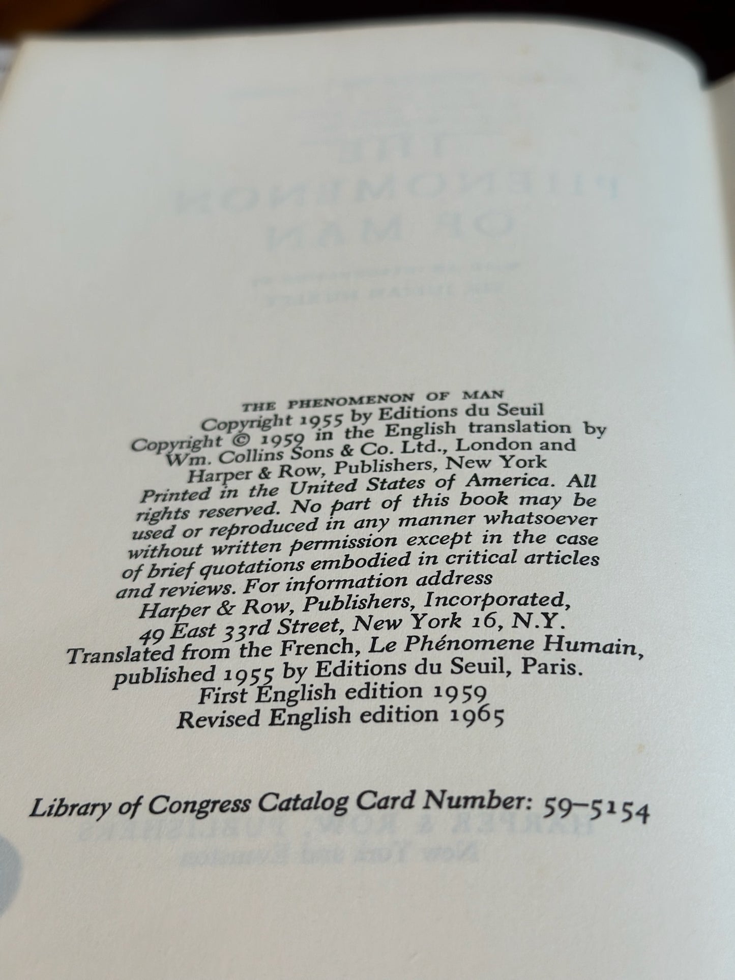 The Phenomenon of Man by Pierre Teilhard de Chardin