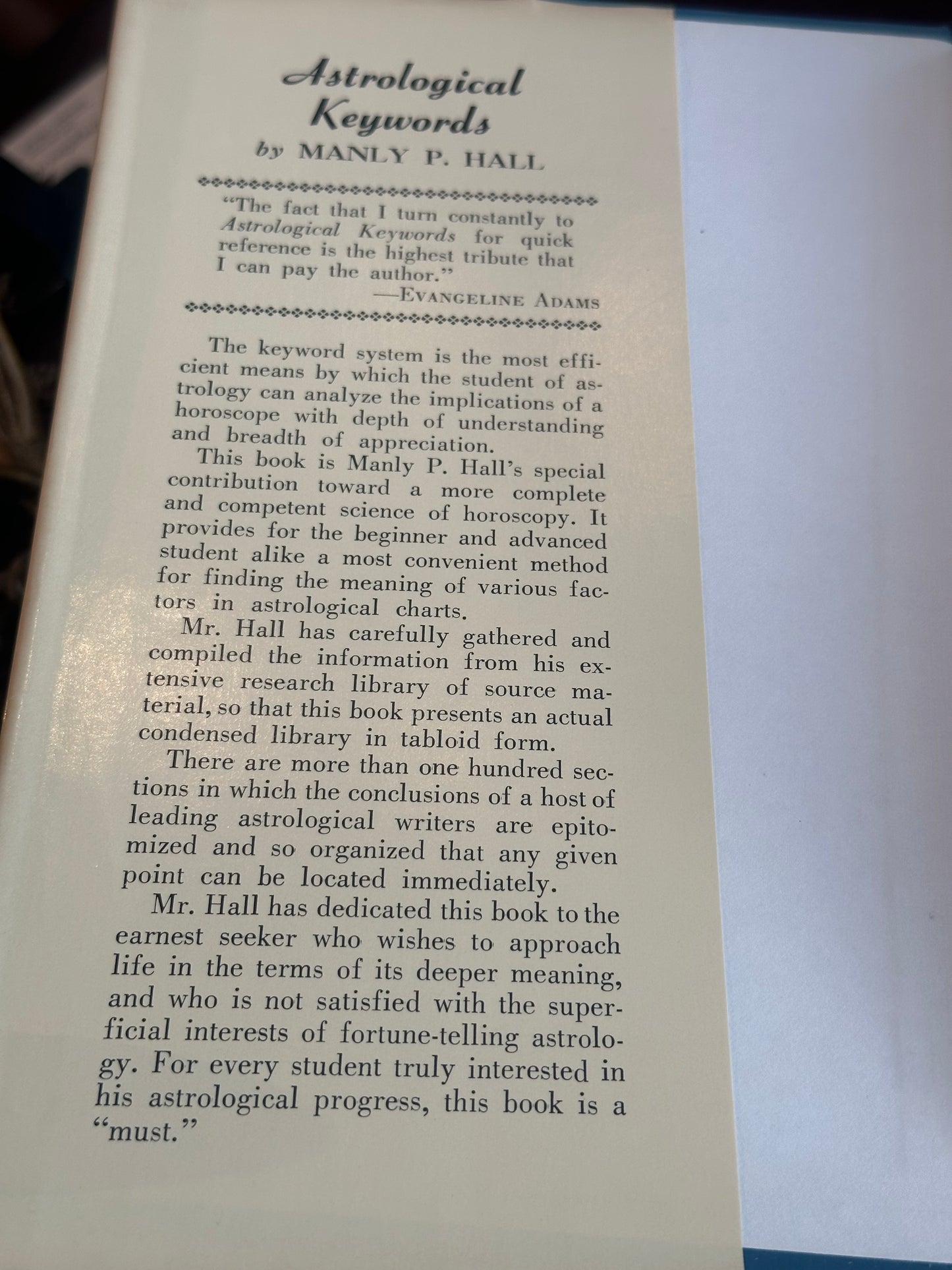 Astrological Keywords by Manly P. Hall