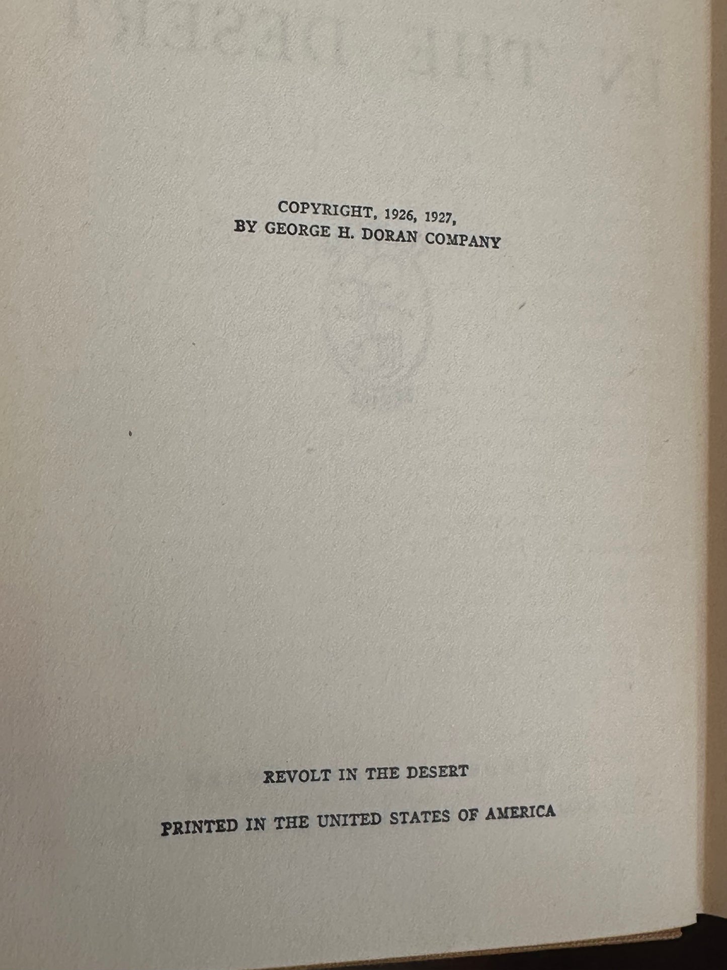 Revolt In The Desert by T.E. Lawrence