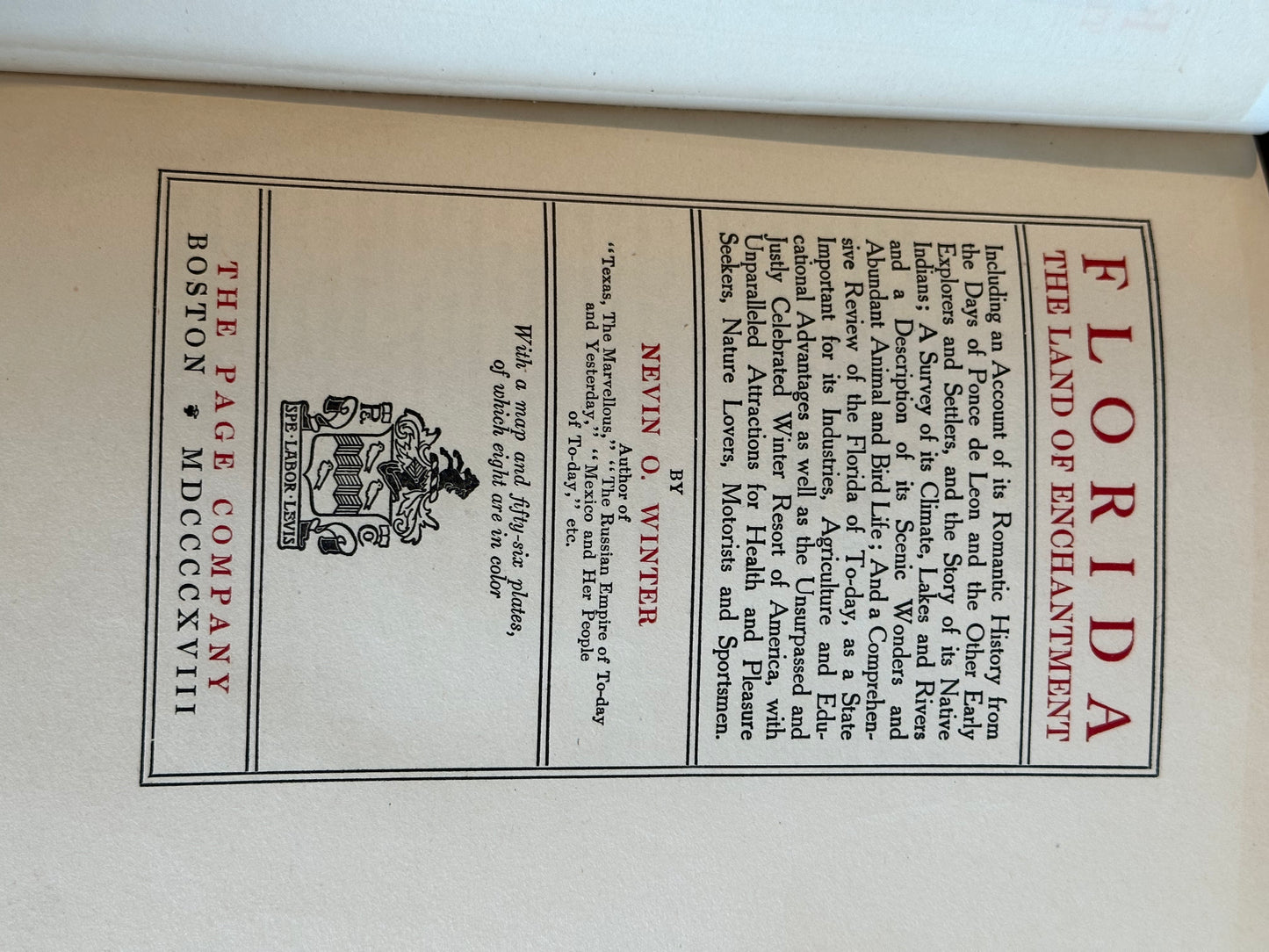 Florida: The Land of Enchantment by Nevin O. Winter