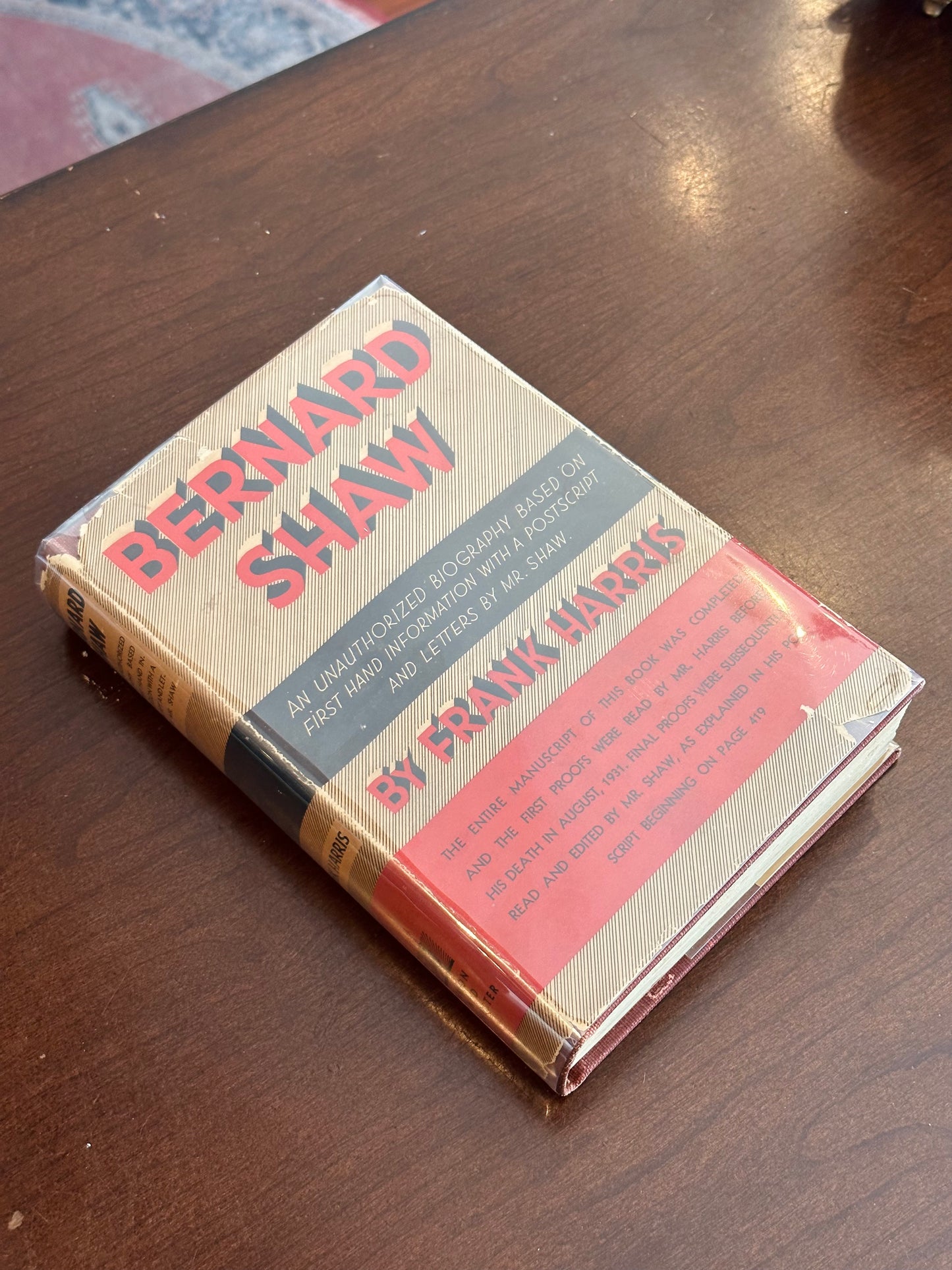 Bernard Shaw by Frank Harris (First Edition)