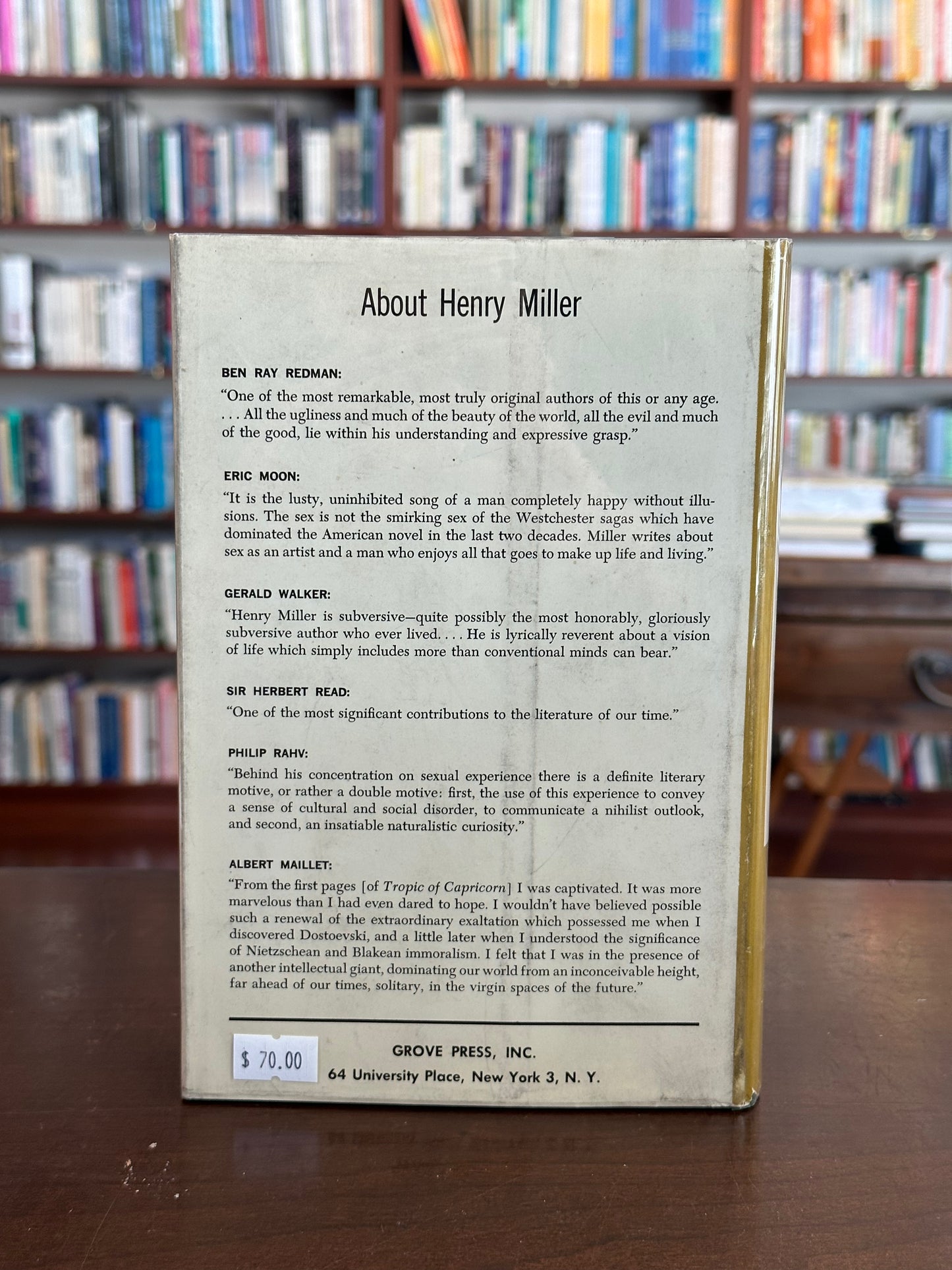 Tropic of Capricorn by Henry Miller (First Edition)