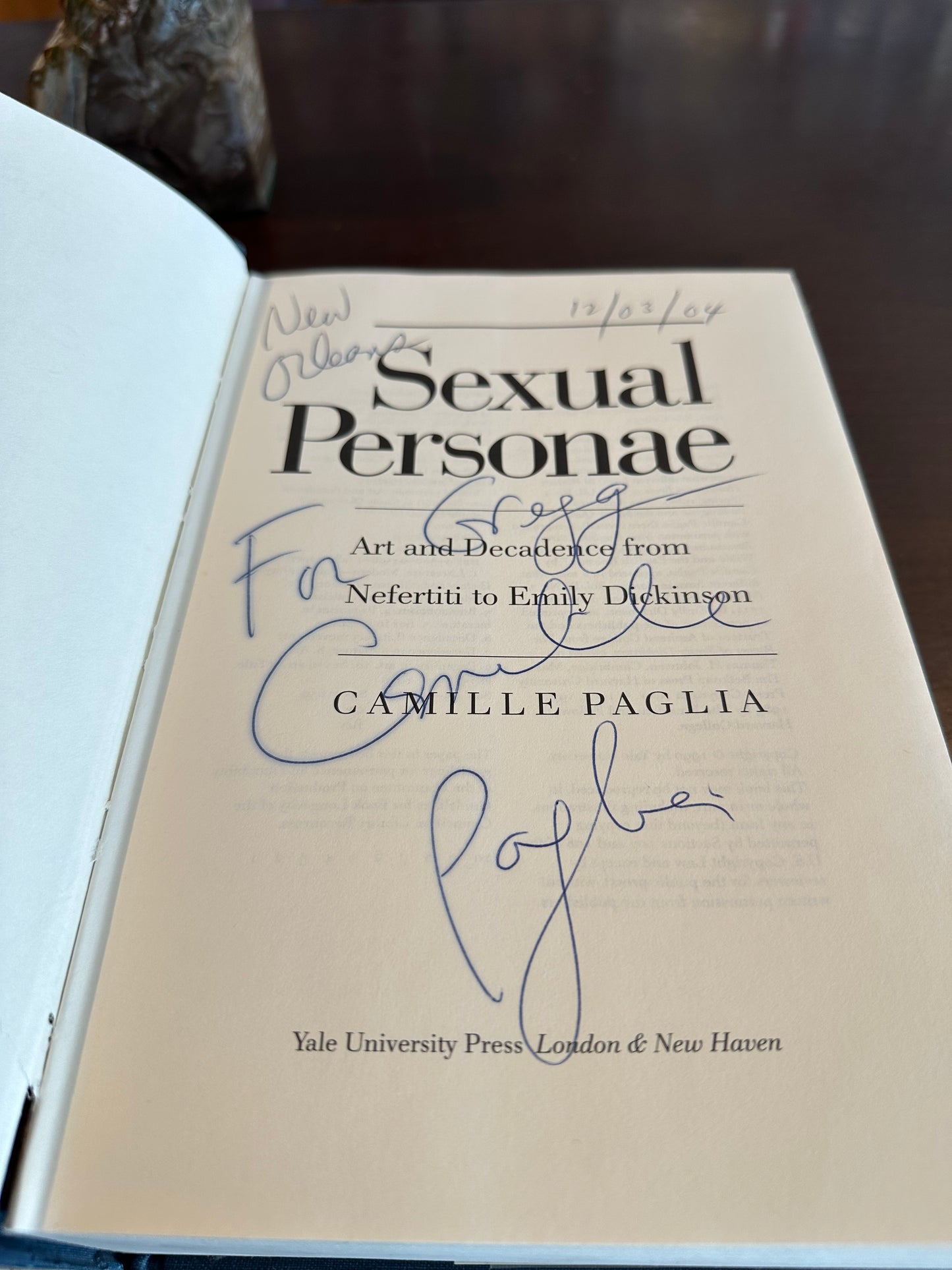 Sexual Personae by Camille Paglia (Signed)