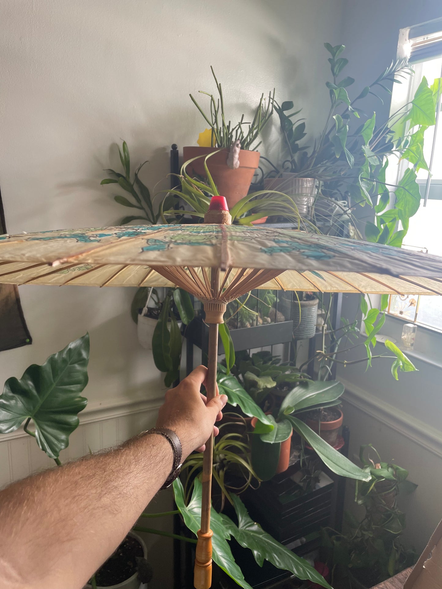 Antique Paper and Bamboo Umbrella