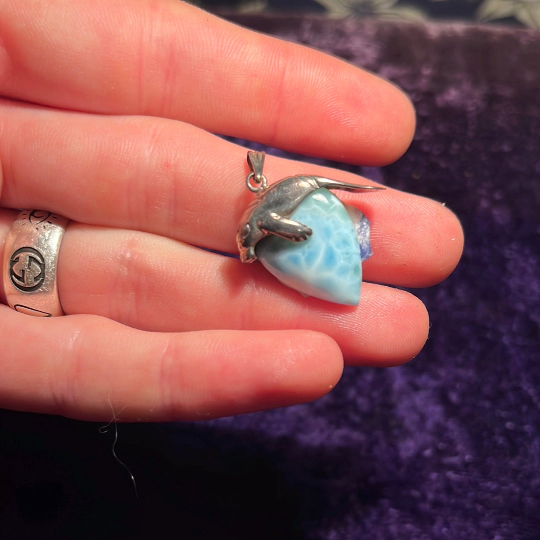 Larimar Manatee Charm Silver
