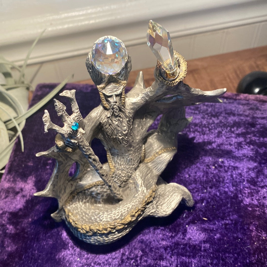 Silver Neptune/Poseidon Statue