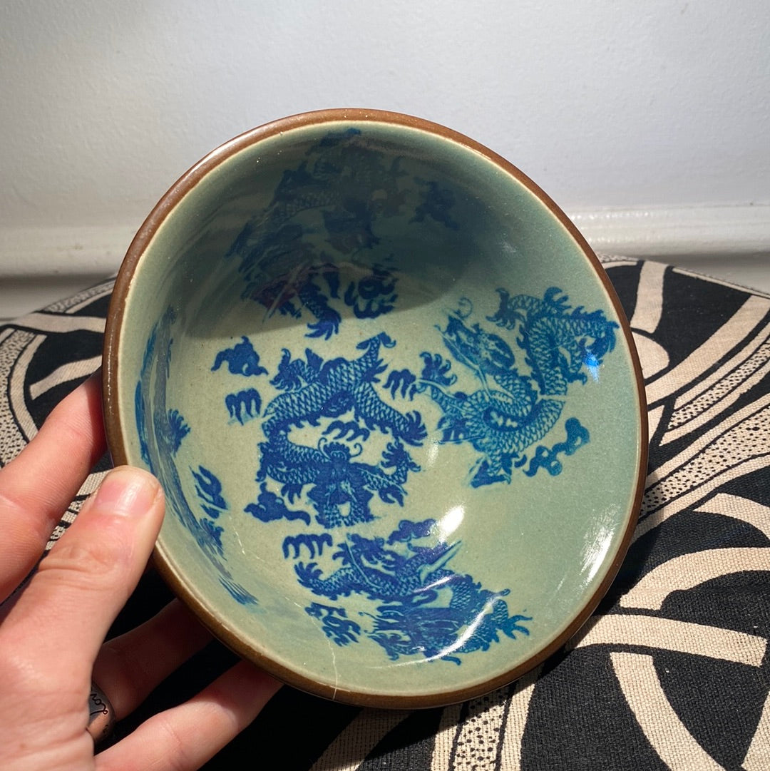 Green Chinese Dragon Bowl
