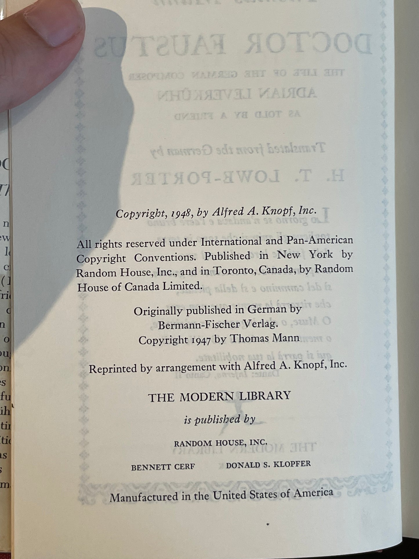 Doctor Faustus by Thomas Mann