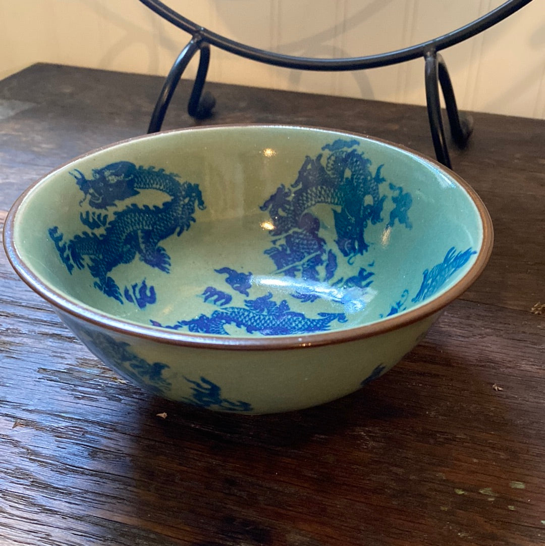Green Chinese Dragon Bowl