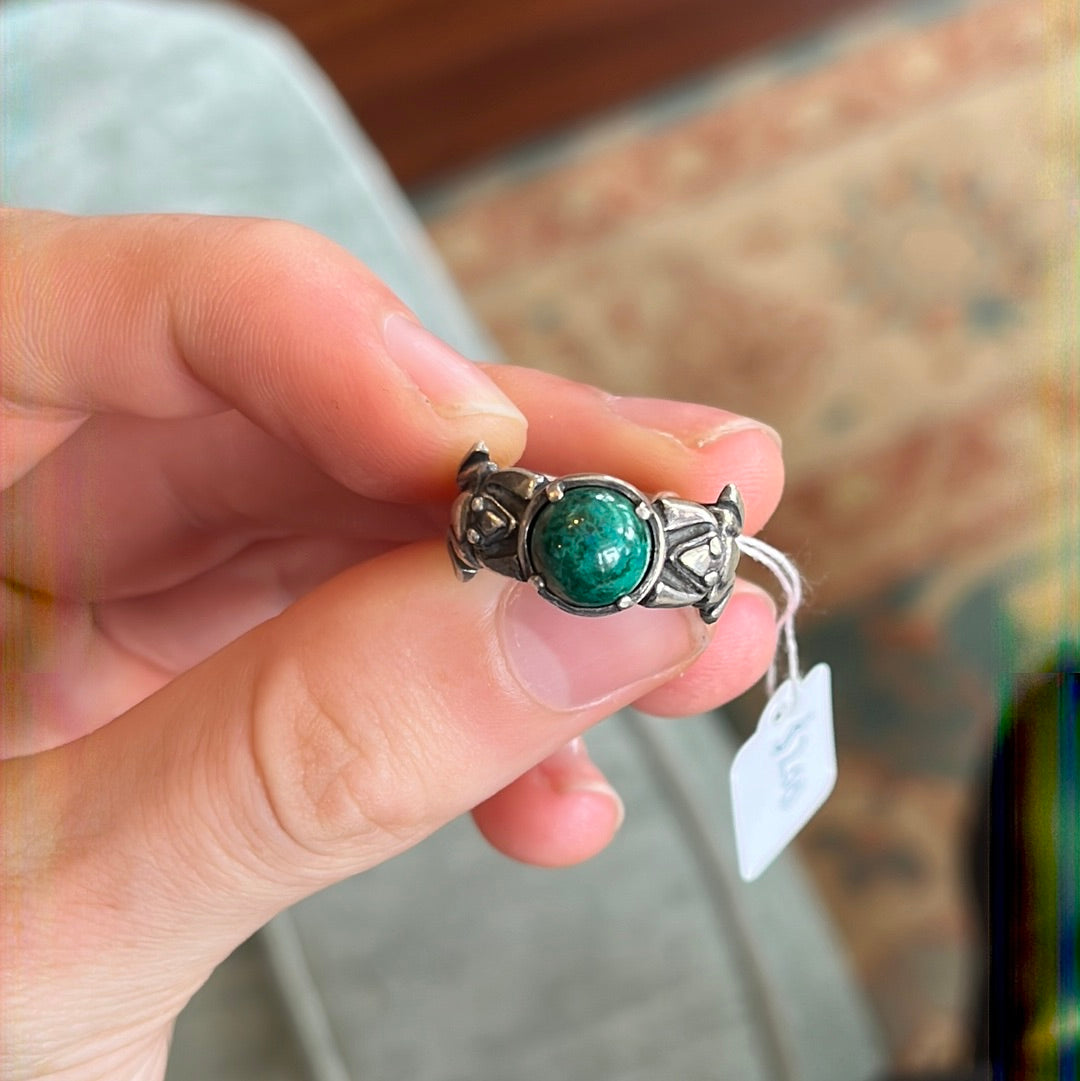Malachite Frog Ring