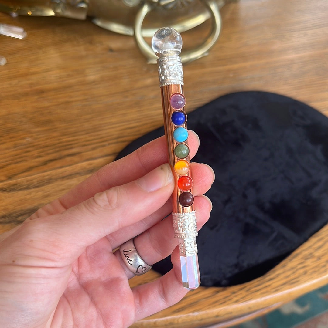 Copper Quartz Chakra Wand