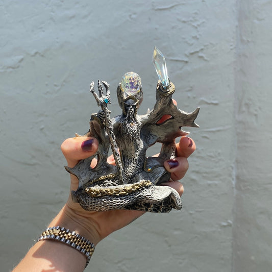 Silver Neptune/Poseidon Statue