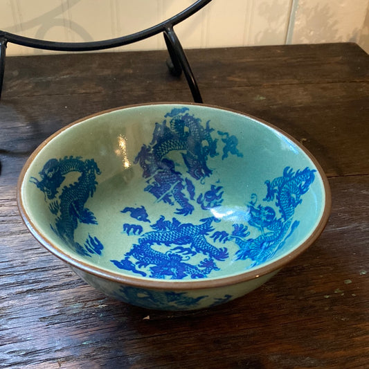 Green Chinese Dragon Bowl