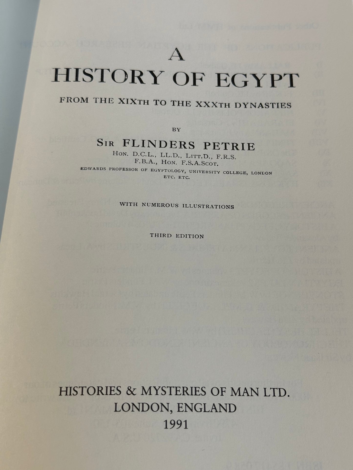 A History of Egypt by Sir Flinders Petrie