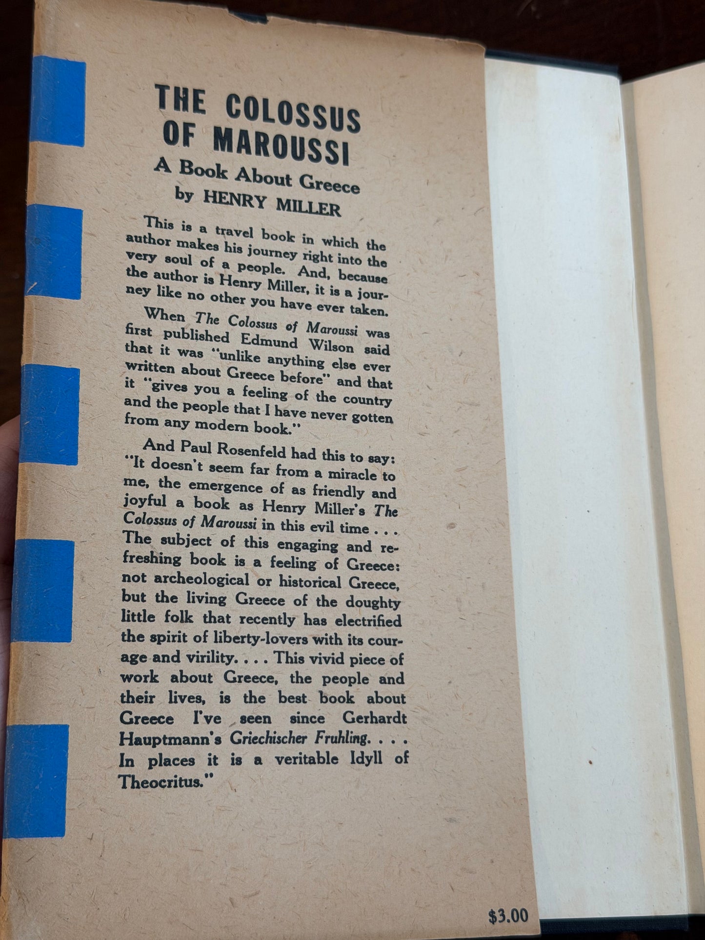 The Colossus of Maroussi by Henry Miller (First Edition)