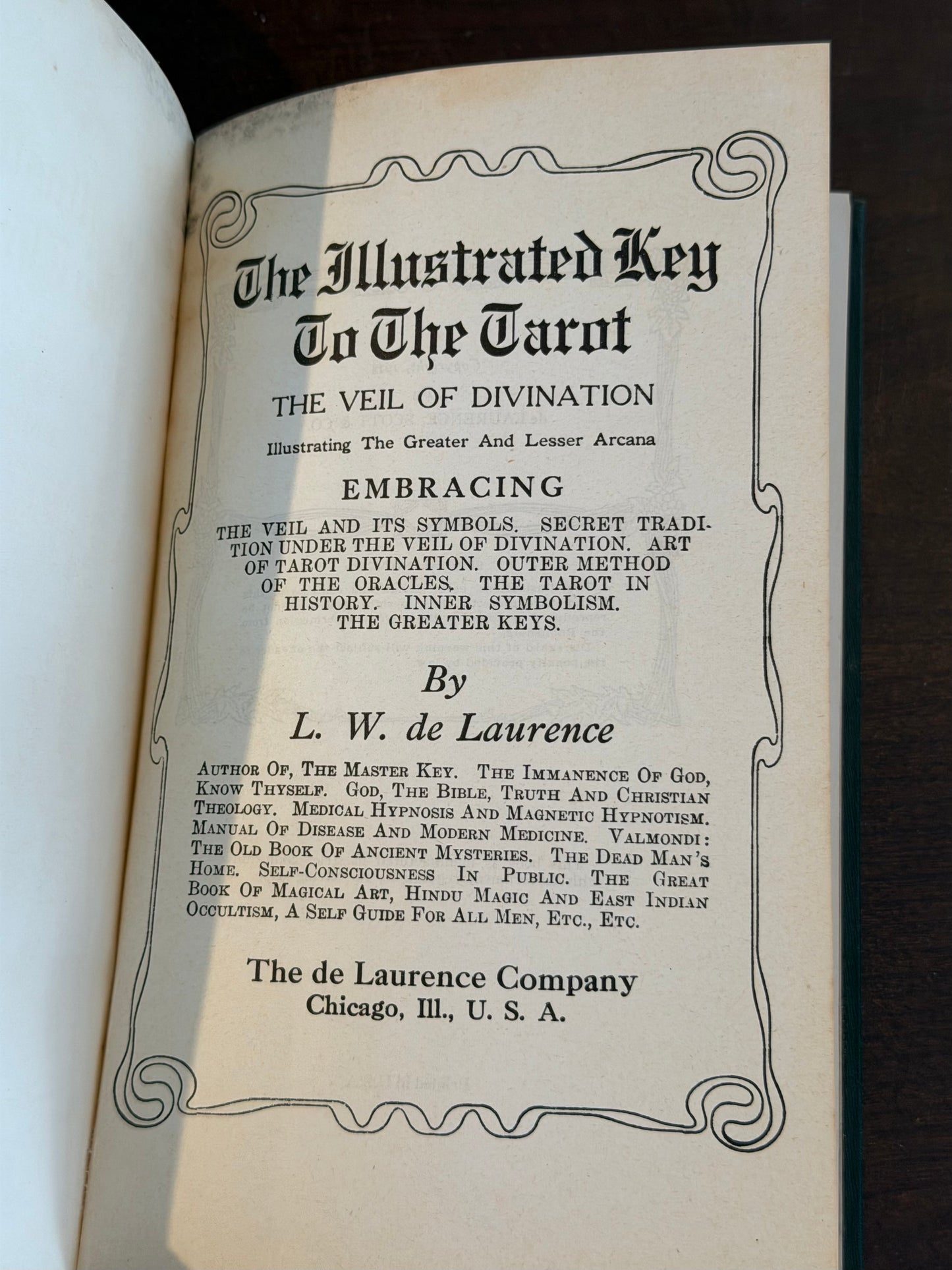 The Key to the Tarot by L.W De Laurence