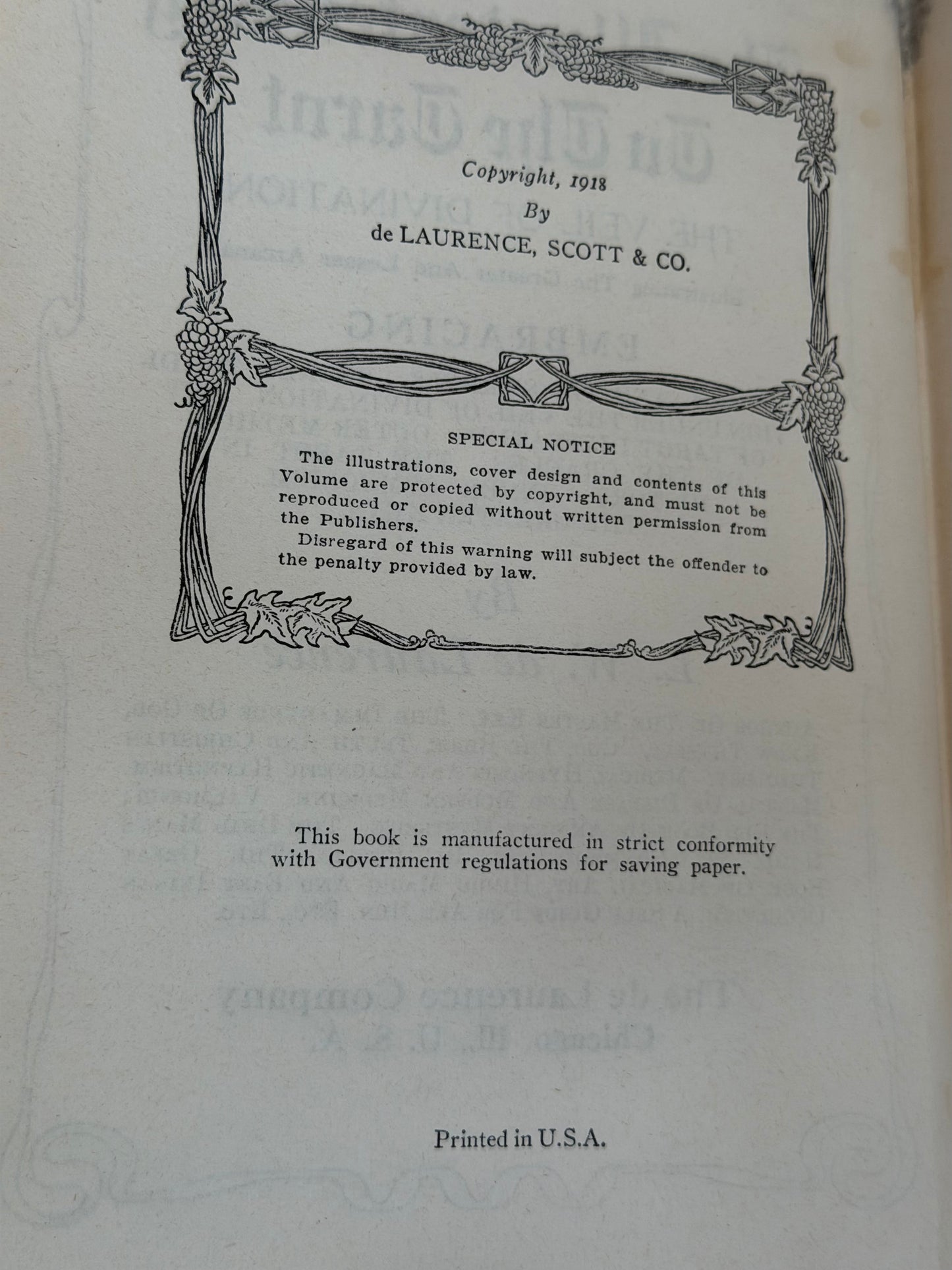 The Key to the Tarot by L.W De Laurence