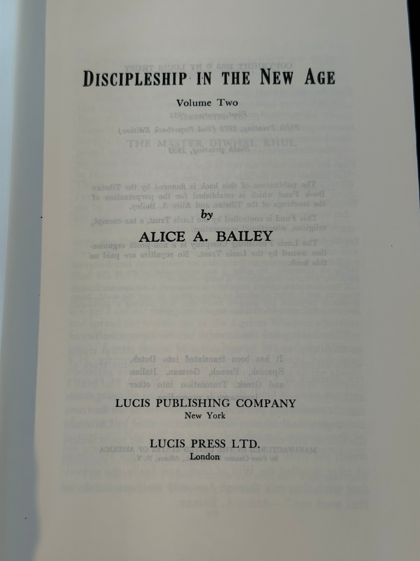 Discipleship in the New Age by Alice Bailey (2 vol.)