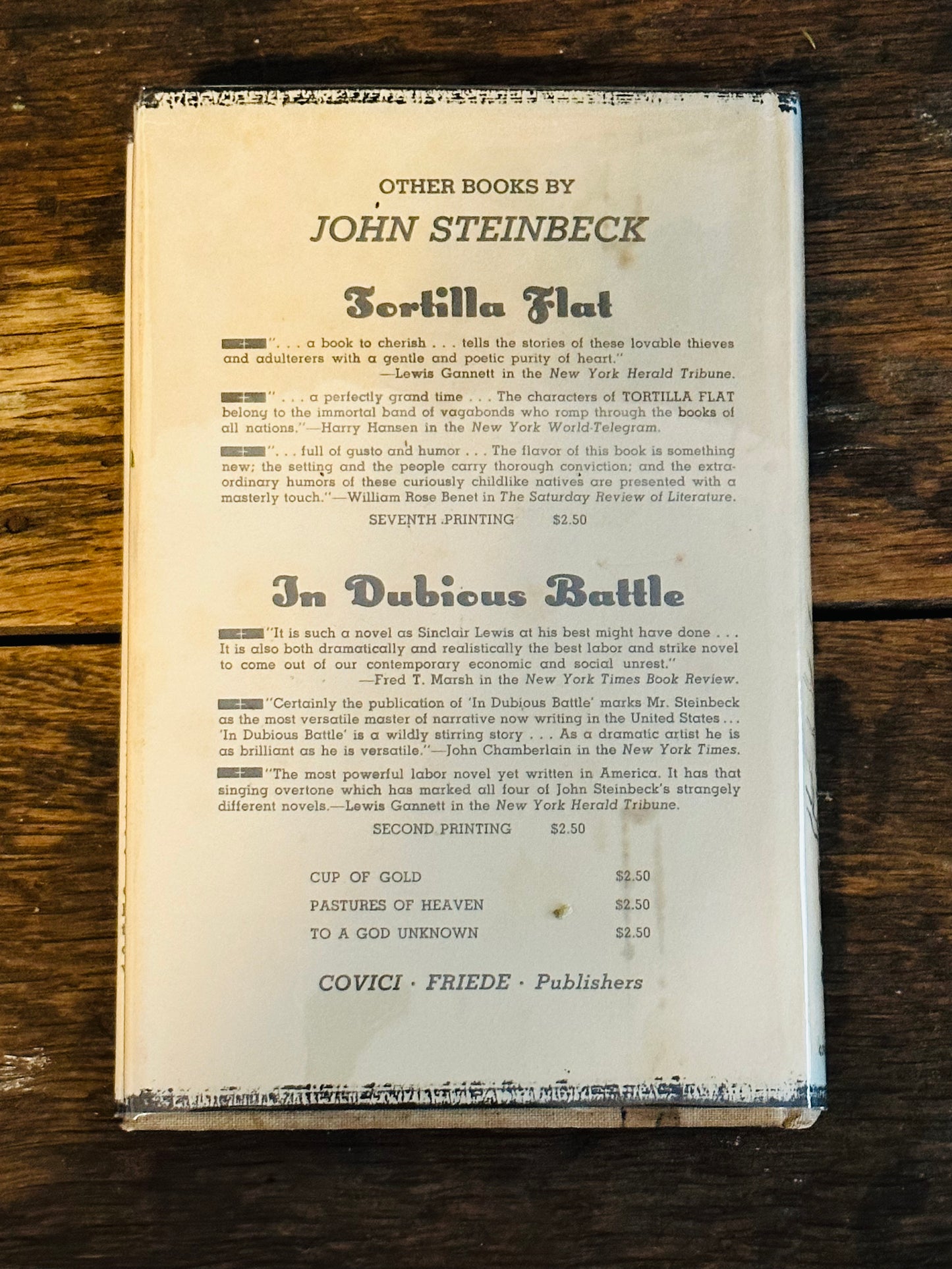 Of Mice and Men by John Steinbeck (First Edition)