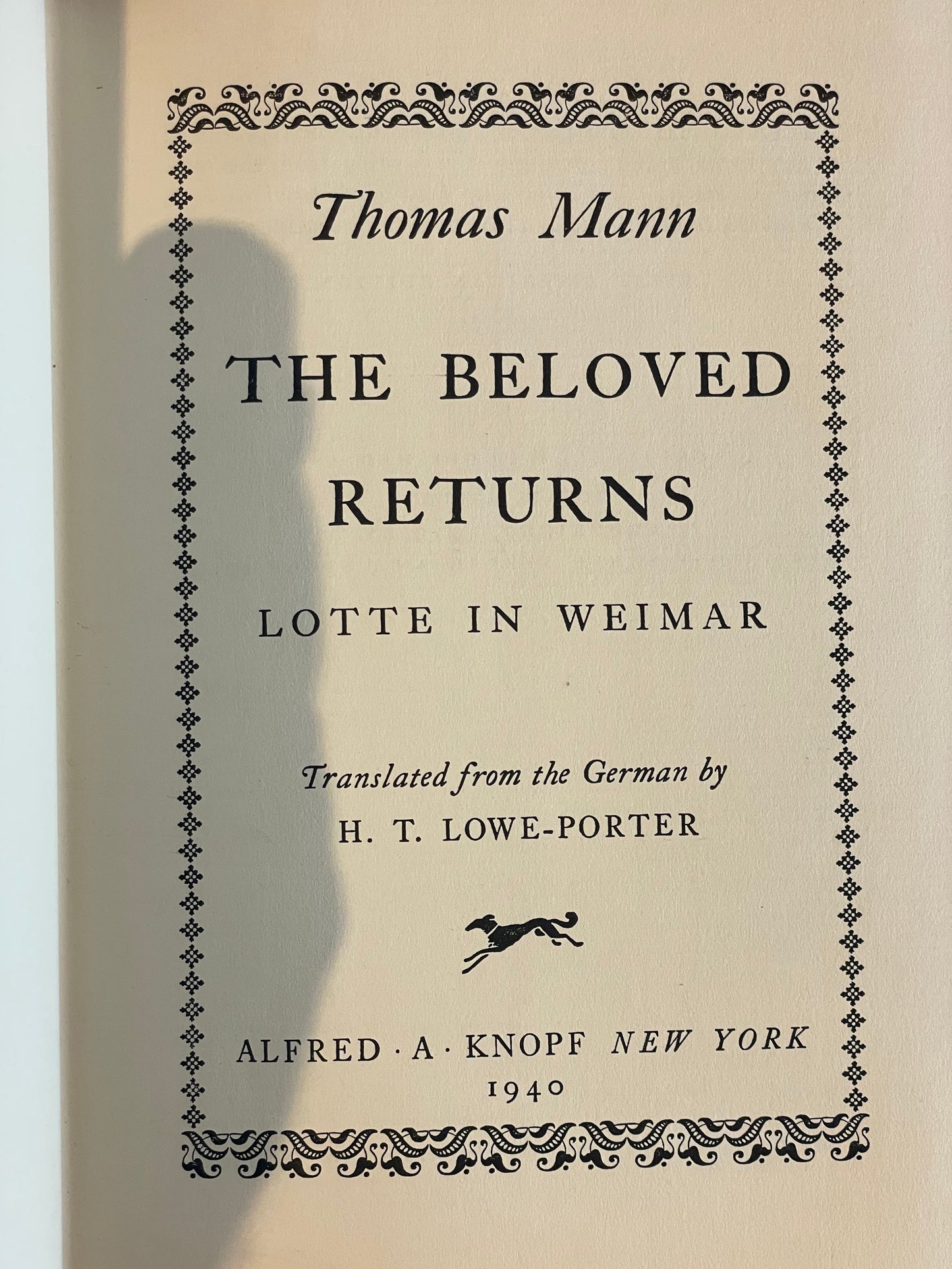 The Beloved Returns by Thomas Mann