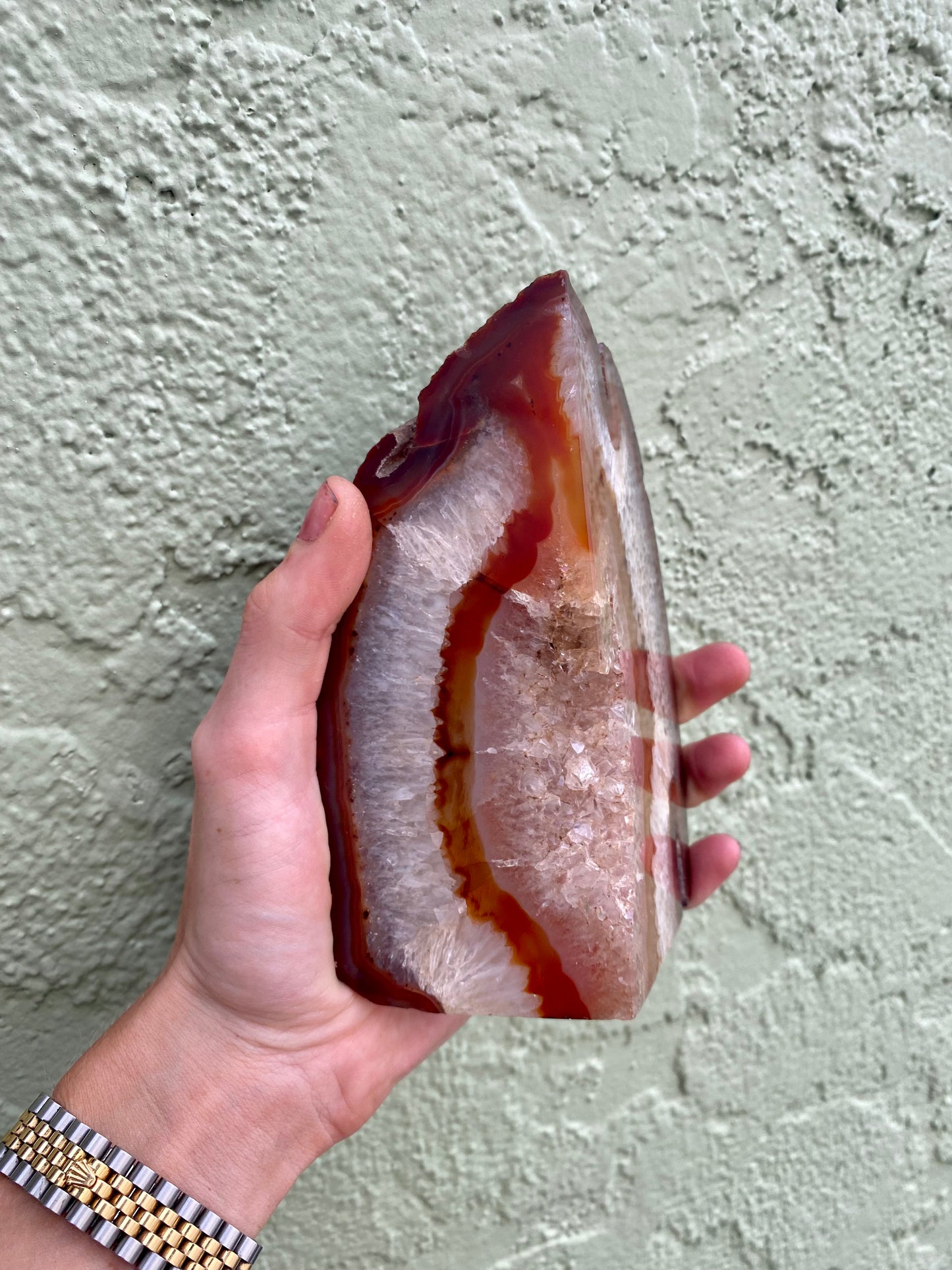 Amber Geode Bookend