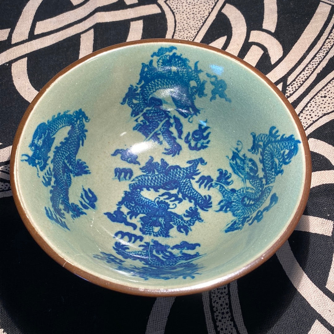 Green Chinese Dragon Bowl