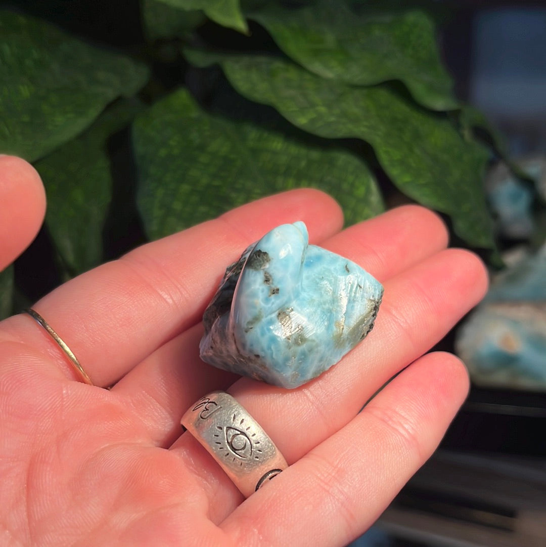 Carved Larimar Dolphin