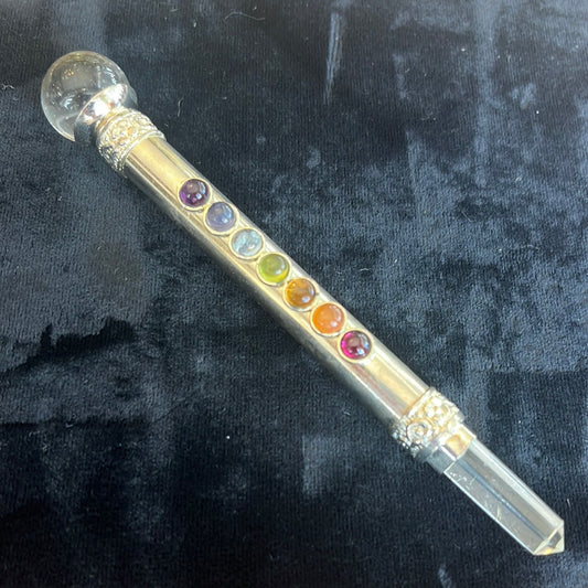 Silver Quartz Chakra Wand