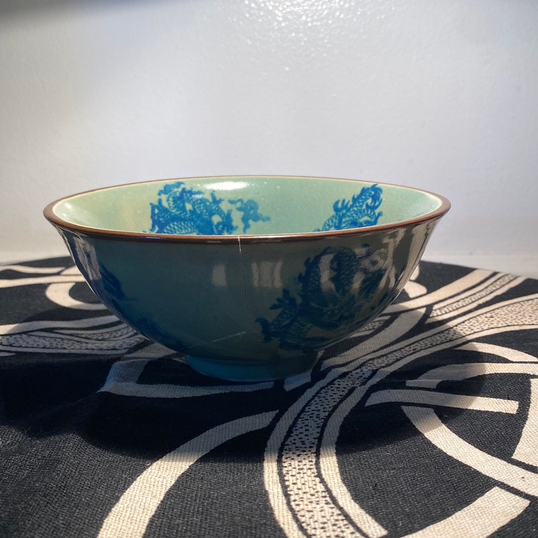Green Chinese Dragon Bowl
